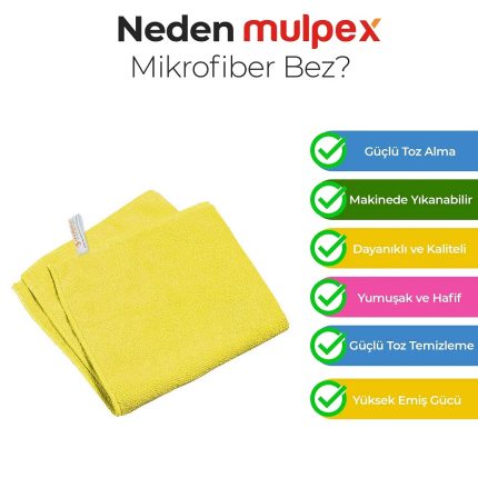 Mulpex Mikrofiber Genel Temizlik Bezi Sarı 40X40 cm.