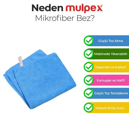 Mulpex Mikrofiber Genel Temizlik Bezi Mavi 40X40 cm.