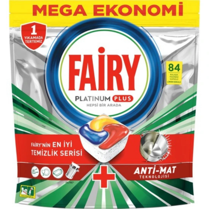 Fairy Platinum Plus Bulaşık Makinesi Deterjanı Tableti / Kapsülü 84 Yıkama (Anti-Mat)