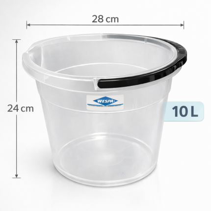 Wespa 10 Litre Şeffaf Temizlik Kovası Ön Görünüm