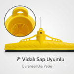 Mulpex Sarı Çekpas 40 cm Vidalı Sap Uyumlu Yer Çekçeği - Görsel 2