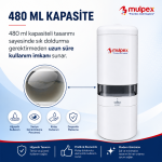 Mulpex 480 ml Beyaz Duvara Monte Sıvı Sabun Dispenseri | Premium Kalite ABS Gövde, Anahtarlı, Şık ve Güvenli - Görsel 2