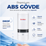 Mulpex 480 ml Beyaz Duvara Monte Sıvı Sabun Dispenseri | Premium Kalite ABS Gövde, Anahtarlı, Şık ve Güvenli - Görsel 3