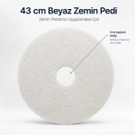 Mulpex 43 cm Beyaz Zemin Cila Parlatma Pedi – Yer Yıkama Makinesi Pedi - Görsel 6