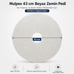 Mulpex 43 cm Beyaz Zemin Cila Parlatma Pedi – Yer Yıkama Makinesi Pedi - Görsel 5