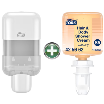 Tork Mini S5 Dispenser Hediyeli beyaz manuel sabun dispenseri