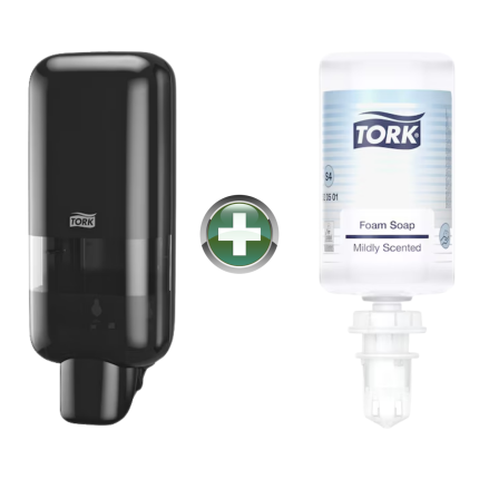 Tork S4 Siyah Sabun Dispenseri 564508 Premium Köpük Sabun Hediyeli