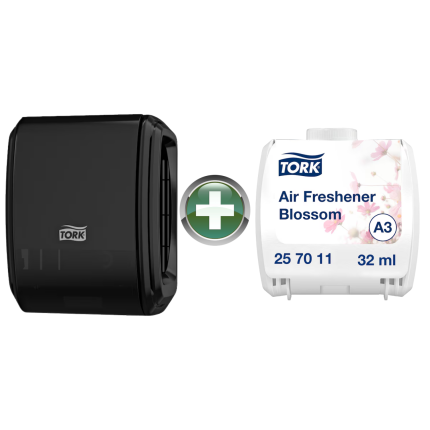 Tork A3 Siyah Oda Kokusu Dispenseri 256011 Çiçek Kokulu Refill Hediyeli