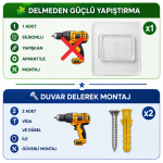 Mulpex 480 ml Beyaz Duvara Monte Sıvı Sabun Dispenseri | Premium Kalite ABS Gövde, Anahtarlı, Şık ve Güvenli - Görsel 6