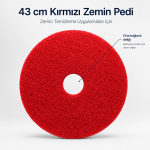 Mulpex 43 cm Kırmızı Zemin Temizlik Pedi – Yer Yıkama Makinesi Pedi - Görsel 4