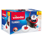 Vileda Turbo Pedallı Temizlik Seti mikrofiber paspas, teleskopik sap ve döner sıkma kovası