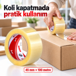 Vege Aslan Koli Bandı 45 mm x 100 Metre – Sentetik Kauçuk Tutkallı - Görsel 3